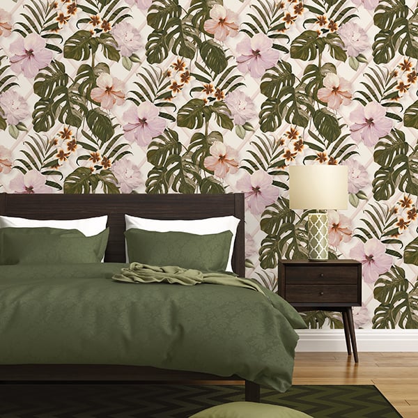 Galerie Wallpaper Product code: ES31142R - Escape Wallpaper Collection - White, Cream, Green, Pink, Purple, Orange, Taupe Colours -  