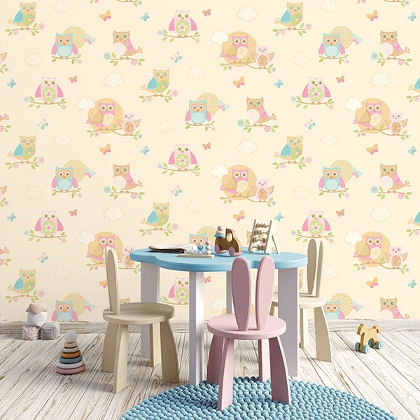 Galerie Wallpaper Product code: G56035R - Just 4 Kids Wallpaper Collection - Yellow Pink Blue Orange Colours -  