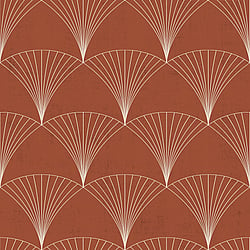 Galerie Wallcoverings Product Code 12002 - Design Wallpaper Collection - Terracotta Colours - Art Deco Fan Design