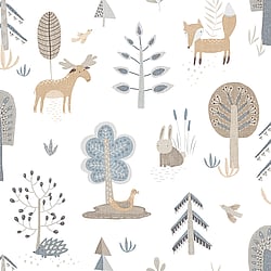 Galerie Wallcoverings Product Code 14803 - Little Explorers 2 Wallpaper Collection - Heavenly Colours - Bring your walls to life with this friendly wallpaper design. Featuring cute, shy country animals such as foxes, deer and hedgehogs, this unique wallpaper is ideal for sparking their imagination, whether they are babies or older. Suitable for using as a sweet nursery wallpaper, this animal inspired design is available in a three muted colourways, and is ideal for creating a modern and warm feel in your child’s bedroom or playroom.  Design