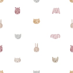 Galerie Wallcoverings Product Code 14814 - Little Explorers 2 Wallpaper Collection - Pink Colours - This delightful design features simple watercolour designs of rabbits, bears, cats and dogs. With its minimalist illustrations, this wallpaper brings the beauty of wildlife into your child's bedroom or playroom and creates an inspiring but calm environment. Design