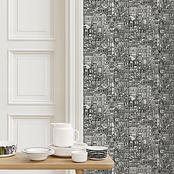 Galerie Wallcoverings Product Code 23300 - Marimekko 5 Wallpaper Collection - Black White Colours - Marimekko Bubi Design