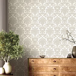 Galerie Wallcoverings Product Code: 23611 - Classic Italian Wallpaper Collection Galerie Wallcoverings Product Code 23611 - Classic Italian Wallpaper Collection - Silver Grey Colours - A floral, traditional damask on a textured background, giving a classical, formal edge to any interior scheme. Design