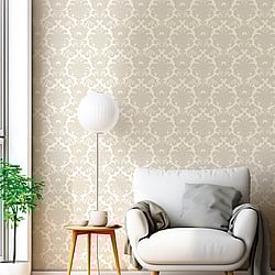 Galerie Wallcoverings Product Code: 23613 - Classic Italian Wallpaper Collection Galerie Wallcoverings Product Code 23613 - Classic Italian Wallpaper Collection - Beige Cream Colours - A floral, traditional damask on a textured background, giving a classical, formal edge to any interior scheme. Design