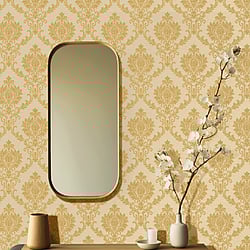 Galerie Wallcoverings Product Code: 23642 - Classic Italian Wallpaper Collection Galerie Wallcoverings Product Code 23642 - Classic Italian Wallpaper Collection - Gold Colours - A damask with a stylised, contemporary edge. Less floral and more geometric, but still with the overall traditional sumptuousness of a classic damask. Design
