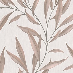 Galerie Wallcoverings Product Code 32203 - Avalon Wallpaper Collection - Off White Copper Colours - Large Leaf Trail Design
