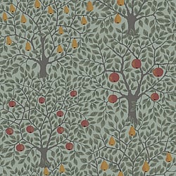 Galerie Wallcoverings Product Code 33014 - Apelviken 2 Wallpaper Collection - Green Colours - Apples and Pears Design
