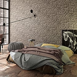 Galerie Wallcoverings Product Code 34168 - Loft 2 Wallpaper Collection - Grey Colours - Brick Texture Design