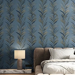 Galerie Wallcoverings Product Code 35906 - Ornamenta Wallpaper Collection - Blue Gold Colours -  