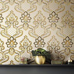 Galerie Wallcoverings Product Code 42507 - Opulence Wallpaper Collection - Gold Brown Colours - Luxury Italian Damask Design