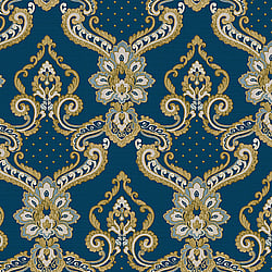 Galerie Wallcoverings Product Code 42509 - Opulence Wallpaper Collection - Navy Blue Gold Colours - Luxury Italian Damask Design