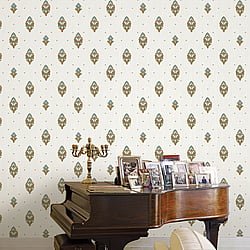 Galerie Wallcoverings Product Code 42516 - Opulence Wallpaper Collection - Cream Blue Colours - Italian Motif Design