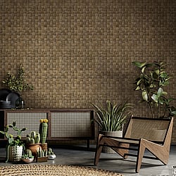 Galerie Wallcoverings Product Code 45742 - The Woods And Wicker Wallpaper Collection - Brown Colours - 3D optics Design