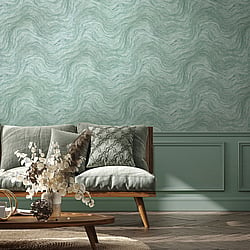 Galerie Wallcoverings Product Code 45759 - The Bricks And More Wallpaper Collection - Green Colours - Marble optic Design