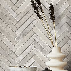 Galerie Wallcoverings Product Code 45762 - The Bricks And More Wallpaper Collection - Grey Colours - Brick Herringbone Design