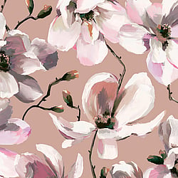 Galerie Wallcoverings Product Code 47465 - Flora Wallpaper Collection - Brown, White, Rose Colours - Cherry Blossom Design