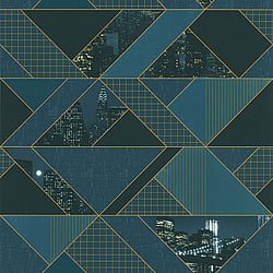 Galerie Wallcoverings Product Code 51192601 - Metropolitan Wallpaper Collection - Teal Colours - Contemporary Scape Design