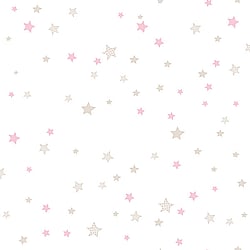 Galerie Wallcoverings Product Code 5438 - Little Explorers Wallpaper Collection - Pink Beige White Colours - Pink Patchwork Stars Design