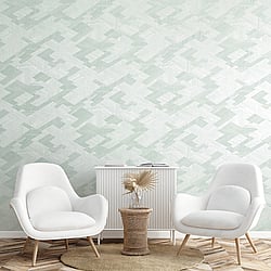 Galerie Wallcoverings Product Code 64679 - Slow Living Wallpaper Collection - Silver Turquoise Mint Colours - Ralph Frost Mint Design