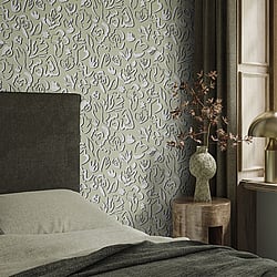 Galerie Wallcoverings Product Code 65328 - Salt Wallpaper Collection - Sage Colours - Fiore Design