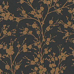 Galerie Wallcoverings Product Code 6812-50 - Home Wallpaper Collection - Black  Gold Colours - Floral Nature Design