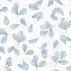 Galerie Wallcoverings Product Code 7302 - Evergreen Wallpaper Collection - Blue Beige Colours - Fossil Leaf Toss Design
