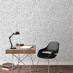 Galerie Wallcoverings Product Code 7374 - Evergreen Wallpaper Collection - Grey Mica Colours - Terrazzo Design
