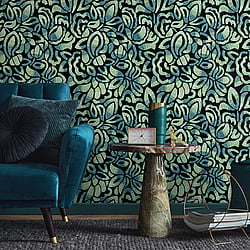 Galerie Wallcoverings Product Code 81340 - Pepper Wallpaper Collection - Spirulina Colours - Brussels Lace Design