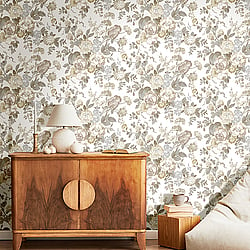 Galerie Wallcoverings Product Code 84020 - Cottage Chic Wallpaper Collection - Beige Colours - Bouquet Edra Design