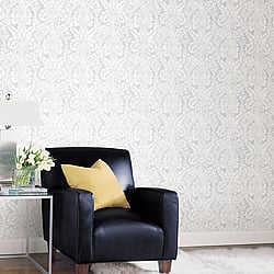 Galerie Wallcoverings Product Code AB42424 - Abby Rose 4 Wallpaper Collection - Grey Colours - Valentine Damask Design