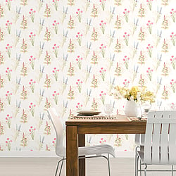 Galerie Wallcoverings Product Code AB42445 - Abby Rose 4 Wallpaper Collection - Cream Blue Pink Colours - Flora Design