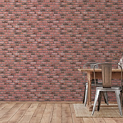 Galerie Wallcoverings Product Code BB51108 - The Bricks And More Wallpaper Collection - Brown Red Colours - Weathered Walls Motif Design