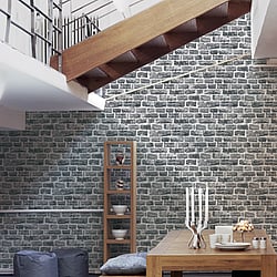 Galerie Wallcoverings Product Code BB51123 - The Bricks And More Wallpaper Collection - Multi-Colour Grey Black Colours - Stone Symphony Motif Design