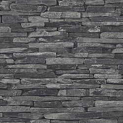 Galerie Wallcoverings Product Code BB51146 - The Bricks And More Wallpaper Collection - Grey Black Colours - Rocky Retreat Motif Design