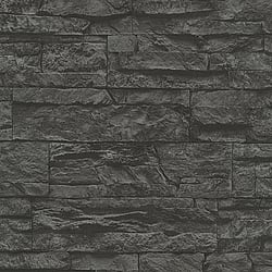 Galerie Wallcoverings Product Code BB51153 - The Bricks And More Wallpaper Collection - Grey Black Colours - Graceful Granite Motif Design