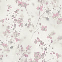 Galerie Wallcoverings Product Code BW51035 - Blooming Wild Wallpaper Collection - White Pink Grey Colours - Delicate Buttercup Motif Design