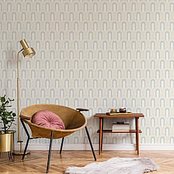 Galerie Wallcoverings Product Code CM27031 - Botanica Wallpaper Collection - Grey Yellow Colours - Retro Arch Design