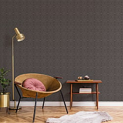Galerie Wallcoverings Product Code CM27063 - Botanica Wallpaper Collection - Black Colours - Ikat Design