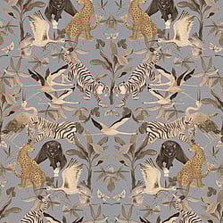 Galerie Wallcoverings Product Code: DW2001 - Designer Walls Wallpaper Collection Galerie Wallcoverings Product Code DW2001 - Designer Walls Wallpaper Collection - Light Blue Fog Colours - Magic Animals Design