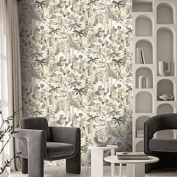 Galerie Wallcoverings Product Code: DW2010 - Designer Walls Wallpaper Collection Galerie Wallcoverings Product Code DW2010 - Designer Walls Wallpaper Collection - Greige Colours - Abstract Leaves Design