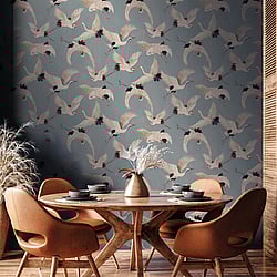 Galerie Wallcoverings Product Code: DW2019 - Designer Walls Wallpaper Collection Galerie Wallcoverings Product Code DW2019 - Designer Walls Wallpaper Collection - Light Blue Fog Colours - Cranes Design