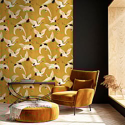 Galerie Wallcoverings Product Code: DW2020 - Designer Walls Wallpaper Collection Galerie Wallcoverings Product Code DW2020 - Designer Walls Wallpaper Collection - Ochre Colours - Cranes Design