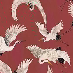 Galerie Wallcoverings Product Code: DW2021 - Designer Walls Wallpaper Collection Galerie Wallcoverings Product Code DW2021 - Designer Walls Wallpaper Collection - Burgundy Colours - Cranes Design