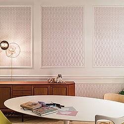 Galerie Wallcoverings Product Code EL21061 - Elisir Wallpaper Collection - Pink Silver White Colours - Modern Trellis Design