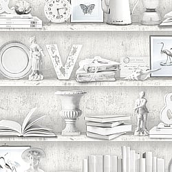 Galerie Wallcoverings Product Code FH37505 - Homestyle Wallpaper Collection - Blue Grey Colours - Curio Cabinet Design