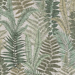 Galerie Wallcoverings Product Code FL61119 - Flourish Wallpaper Collection - Brown/Cream Colours - Fern Leaves Motif Design