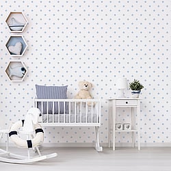 Galerie Wallcoverings Product Code G23104 - Deauville Wallpaper Collection - Sky Blue White Colours - Deauville Star Design