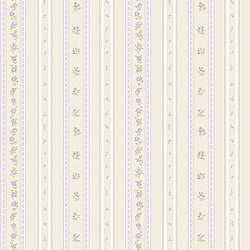 Galerie Wallcoverings Product Code G23223 - Floral Themes Wallpaper Collection - Lilac Beige Colours - Floral Stripe Design