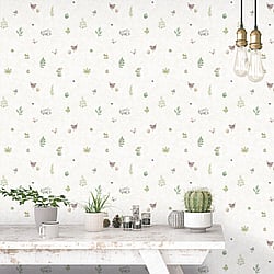 Galerie Wallcoverings Product Code G45442 - Just Kitchens Wallpaper Collection - Beige Green Lilac Colours - Meadow Spot Design