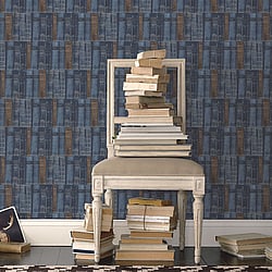 Galerie Wallcoverings Product Code G56133 - Nostalgie Wallpaper Collection - Blue Colours - Library Books Design